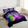 thumbnail image 3 of Castle Fairy Animal Wolf 3-Piece Full Size Comforter Sets for Men Teens Boys,Woodland Wildlife Bedding Comforter Set,Abstract Spalsh Watercolor Lightweight Bedding Sets,Luxury Bedroom Decor, 3 of 8