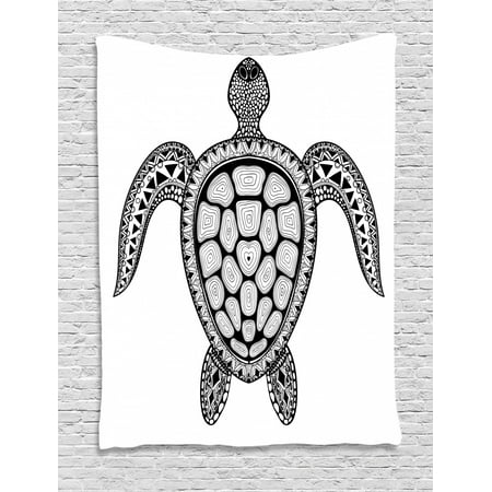 Turtle Tapestry Zentangle Tribal Stylized Animal Illustration