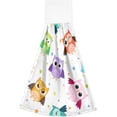thumbnail image 2 of Coolnut 2 Pieces Cute Owl Kitchen Towels with Hanging Loop, Soft Microfiber Absorbent Hanging Hand Towel for Kitchen Bathroom Mudroom Laundry Room, 12x17 in Wash cloth, 2 of 7