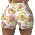 thumbnail image 2 of Lsque Sunflowers Pattern High Waisted Biker Shorts for Women-Tummy Control Fitness Athletic Workout Running Yoga Gym Shorts,Moisture-Wicking-Large, 2 of 9