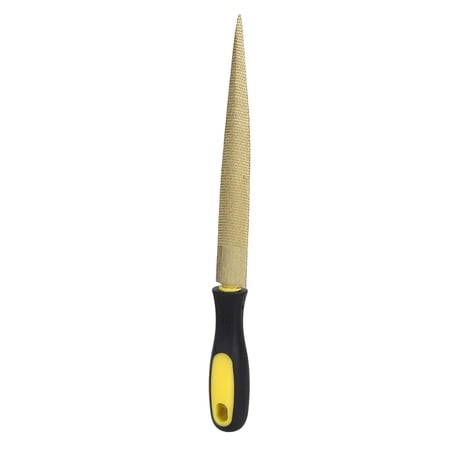 Riousery 8-Inch Golden Tapered Wood File Rasp, Premium Carbon Steel Woodworking Carving Hand Tool with Ergonomic Rubber Grip for Carpentry and DIY Crafts (12.0 in / 30.5 cm Overall Length)