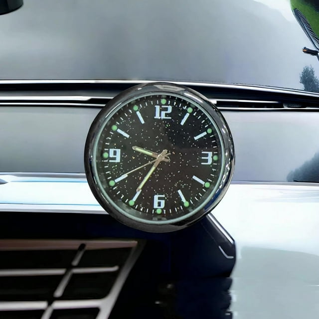 4 Inch Dashboard Fluorescent Clock - Mini Car Clock - Attaches To The Dashboard Of Car Or Truck And Has Mini Car Clock .