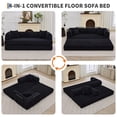 thumbnail image 2 of 4 in 1 Convertible Sleeper Sofa Bed Couch, 79 Inch Boneless Corduroy Floor Couch with Pillows, No Assembly, Modern Deep Seat Sofa Futon Mattress for Living Room,Apartment,Black, 2 of 9
