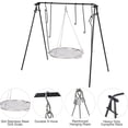 thumbnail image 6 of REDCAMP Swing Campfire Grill Stand, Collapsible Campfire Cooking Rack with 6 Hooks and Stainless Steel Grill Grate, Portable Dutch Oven Hanger for Bonfire and Outdoor Camping, Round, 6 of 9
