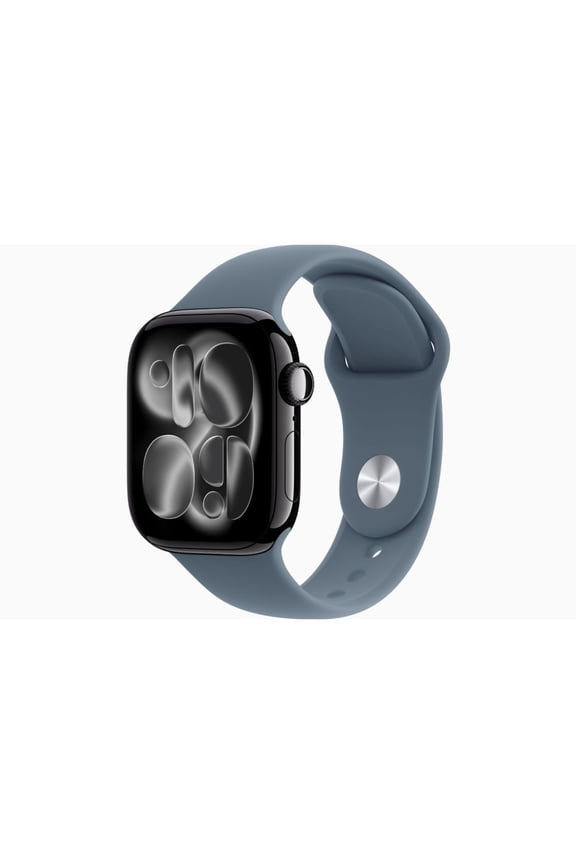 Restored Apple Watch Series 11 - GPS + Cellular - 42mm Jet Black Aluminum Case with Anchor Blue Sport Band - S/M (Refurbished)