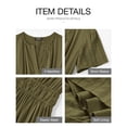 thumbnail image 4 of Vestido casual BTFBM para mujer, verano 2025, cuello en V, verde militar, 4 of 9