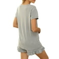 thumbnail image 3 of Women Summer Short Pajama Set Loose Top and Shorts Sleepwear Nightwear Loungewear PJ Set, 3 of 4