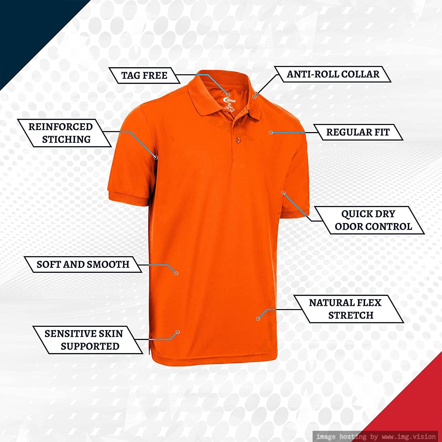 Half Sleeve Plain Polyester Dri- Fit Polo Men's T-Shirt