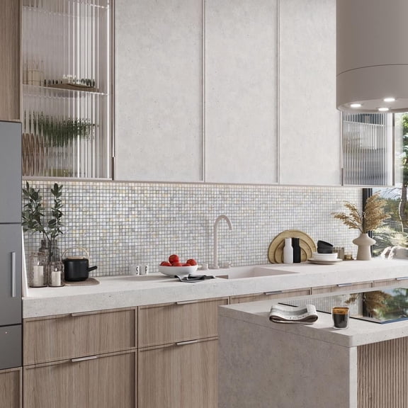 20 pack Shell White 12 in. x 12 in. Square Polished Natural Shell Mosaic Floor and Wall Tile (20 sq. ft./Case)