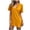 Yellow, variant on Viikei Plus Size Short Sleeve Dress for WomenO-Neck Mid-length Solid Color Dresses