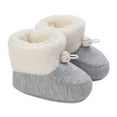 thumbnail image 3 of Otqutp Round Toe Boots for Toddler Boys Girls Fashion Colorful Little Girls Winter Warm Kids Baby Knitted Pre Walking Boots for Baby 0-18 Months(Grey,12-18 Months), 3 of 5
