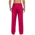 thumbnail image 4 of WAENQINLA Men's Cotton Sleep Pants Eastic Waist Lightweight Loungewear Trousers Winter Casual Loose Comfy Straight Leg Homewear Pajamas Bottoms with Pockets Hot Pink S, 4 of 6