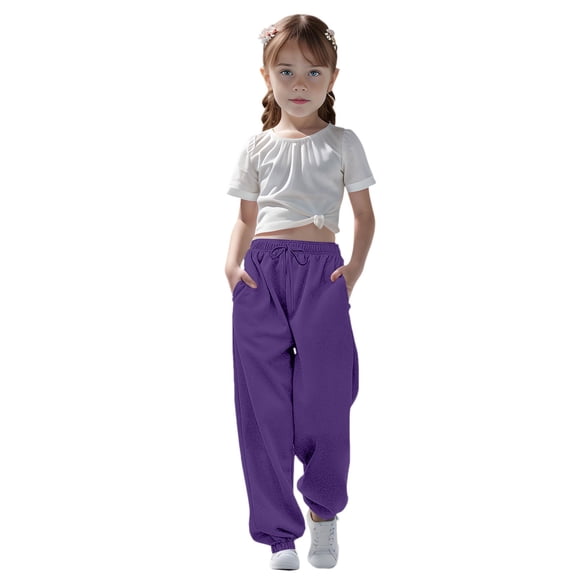 Toddler Sweatpants Drawstring Jogger Sweatpants With Pockets Solid Color Pants For Toddler Boy Kids Spring Fall Sweatpants Size 3-4T