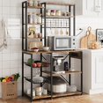 thumbnail image 2 of IDEALHOUSE Bakers Rack with Power Outlet, Microwave Stand with 2 Wire Drawer, Industrial Coffee Bar Station, 7-Tier Kitchen Bakers Rack with Large Storage for Spice, Pots Organizer, Rustic Brown, 2 of 4