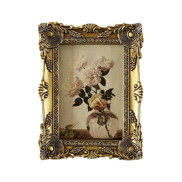 Picture Frame,Ornate Picture Frame Antique Baroque Frame,TableTop Wall  Mounted Photo Frame Home Decor,Photo Holder Table Ornaments Centerpiece
