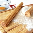 thumbnail image 5 of Ideas Olives Wooden Rolling Pin, Natural Wood Dough Roller, French Rolling Pins for Baking, Thin Non-Toxic Rolling Pin for Fondant Pasta Bread Pizza, Wooden Pizza Rolls with No Dents 11.5", 5 of 5