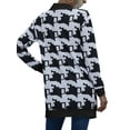 thumbnail image 7 of ZXSXSY Women Houndstooth Plaid Print Waterfall Neck Mid Length Long Sleeves Cardigan, 7 of 7