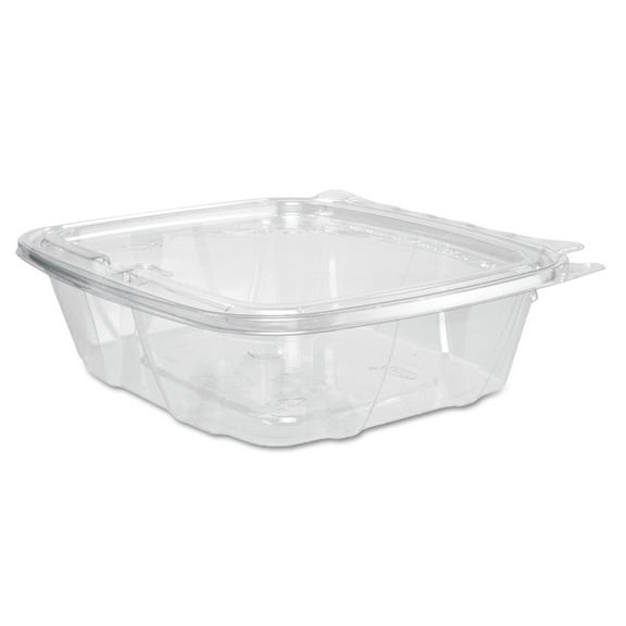 Dart ClearPac Container, Tamper Resistant Flat Lid, 24 oz, 6.4 x 1.9 x 7.1, Clear, 200/Carton -DCCCH24DEF