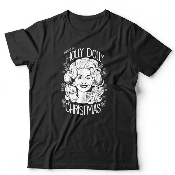 Have a Holly Dolly Christmas Country Western Funny Music Holiday Unisex T-Shirt, up to size 5XL