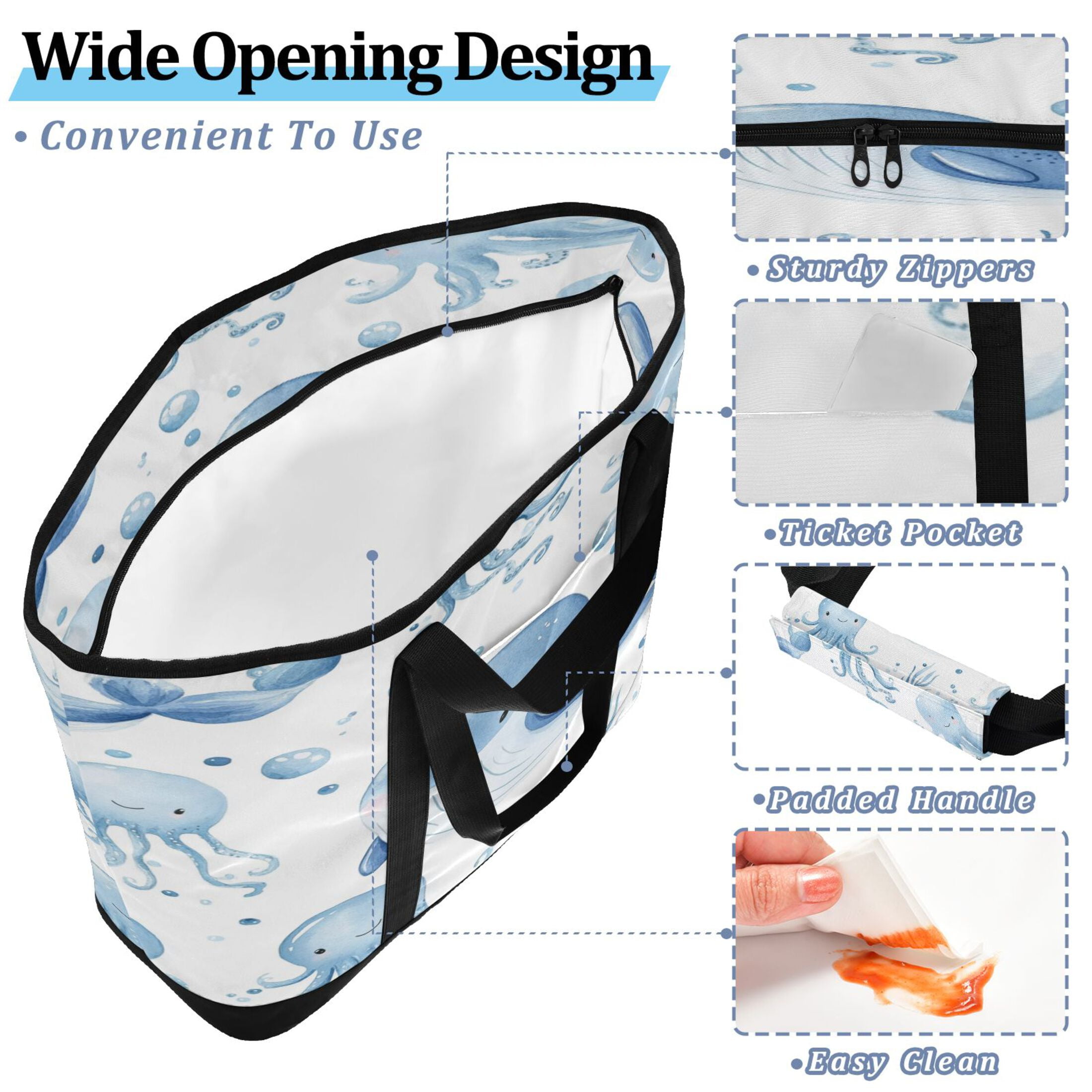 Large Hand-held Ice Pack Picnic Bag Insulation and Refrigeration Suitable for Shopping Picnics and Camping Super Cute Little Whale