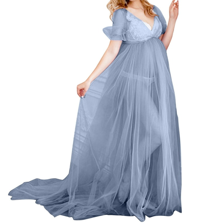 Maternity Dress Feeding Dress Women Mesh Shorts Sleeves Trailing Photoshoot  Dress Mama Sundress Casual Fashion Summer Clothes - Walmart.com
