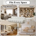 thumbnail image 4 of 87.4" Cloud Series Chenille Sofa - Minimalist Button-Tufted 3-Seater Square Arm Upholstered Couch,White, 4 of 25