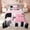 Black Pink 01, variant on meiyoeat Abstract Brushstroke Print Full Size Comforter Sets for Kids Girls, Modern Art Paint Bedding Comforter Set, Pink Black, Pink Reversible, 3 Pieces