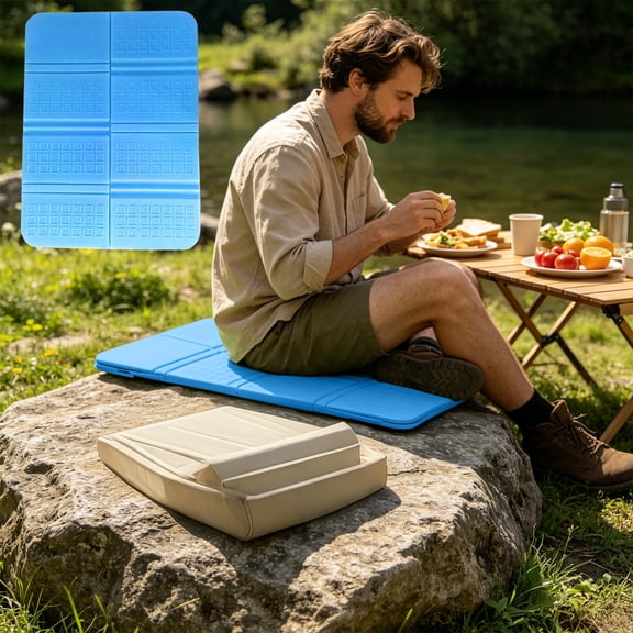 Antqov Camping Seat Cushion, 11x15" Foldable Sitting Pad Lightweight Waterproof Cushion Foam Mat for Outdoor Picnic Travel Hiking Supplies