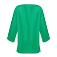 thumbnail image 4 of tklpehg Womens Cardigan Loose Cover Up Casual Blouse Tops Leisure 3/4 Sleeve Fall Coat Overcoat Solid Color Blouses Mint Green L, 4 of 5