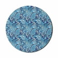thumbnail image 1 of Paisley Mouse Pad for Computers, Traditional Pattern Design Flowers Leaves and Dots Backgrounded Artwork Print, Round Non-Slip Thick Rubber Modern Gaming Mousepad, 8" Round, Blue, by Ambesonne, 1 of 2