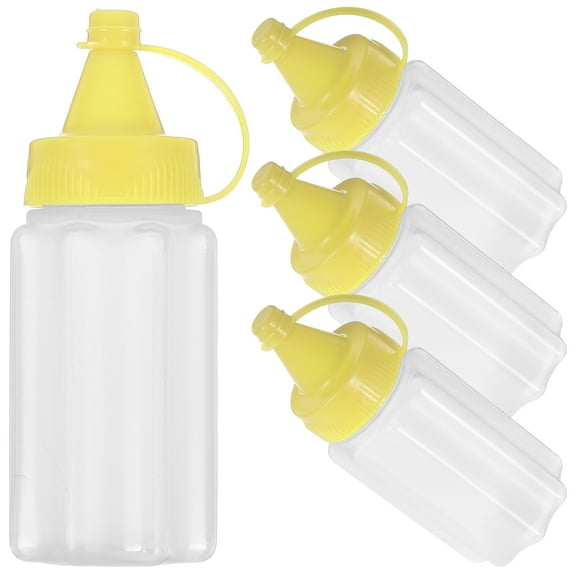 ITSELFER 4pcs Squeeze Bottles Reusable Condiment Bottles Condiments Squeeze Bottles Jars