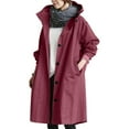 thumbnail image 2 of Yubnlvae Women's Fashion Overcoat Fashionable Women's Long Sleeve Solid Pocket Jacket Lapel Belted Trench Coats Wine, 2 of 7