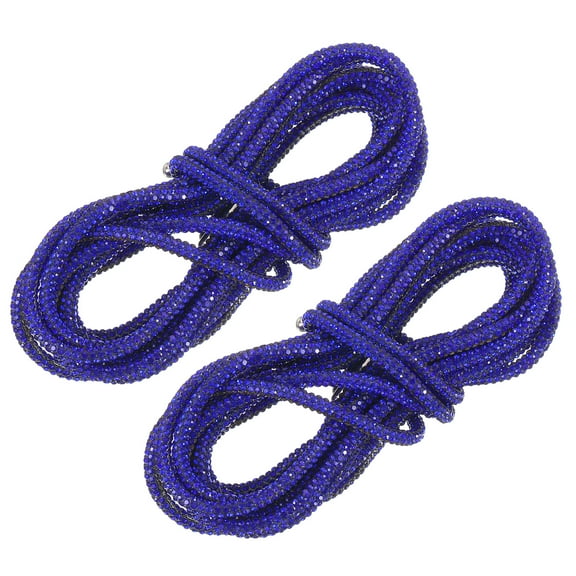2Pack Rhinestone Shoe Lace, 63" Bling Glittered Ropes Drawstring Cords Replacement (Blue)