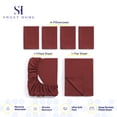 thumbnail image 3 of Sweet Home Collection 1500 Series 6 Piece Ultra Soft Microfiber Sheet Set, Queen, Burgundy, 3 of 5