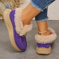 thumbnail image 4 of Pandaie Women's Slip on Loafers Fleece Lined Fuzzy Warm Winter Snow Boots Arch Support Indoor Outdoor Casual Walking Shoes Purple 6.5, 4 of 8