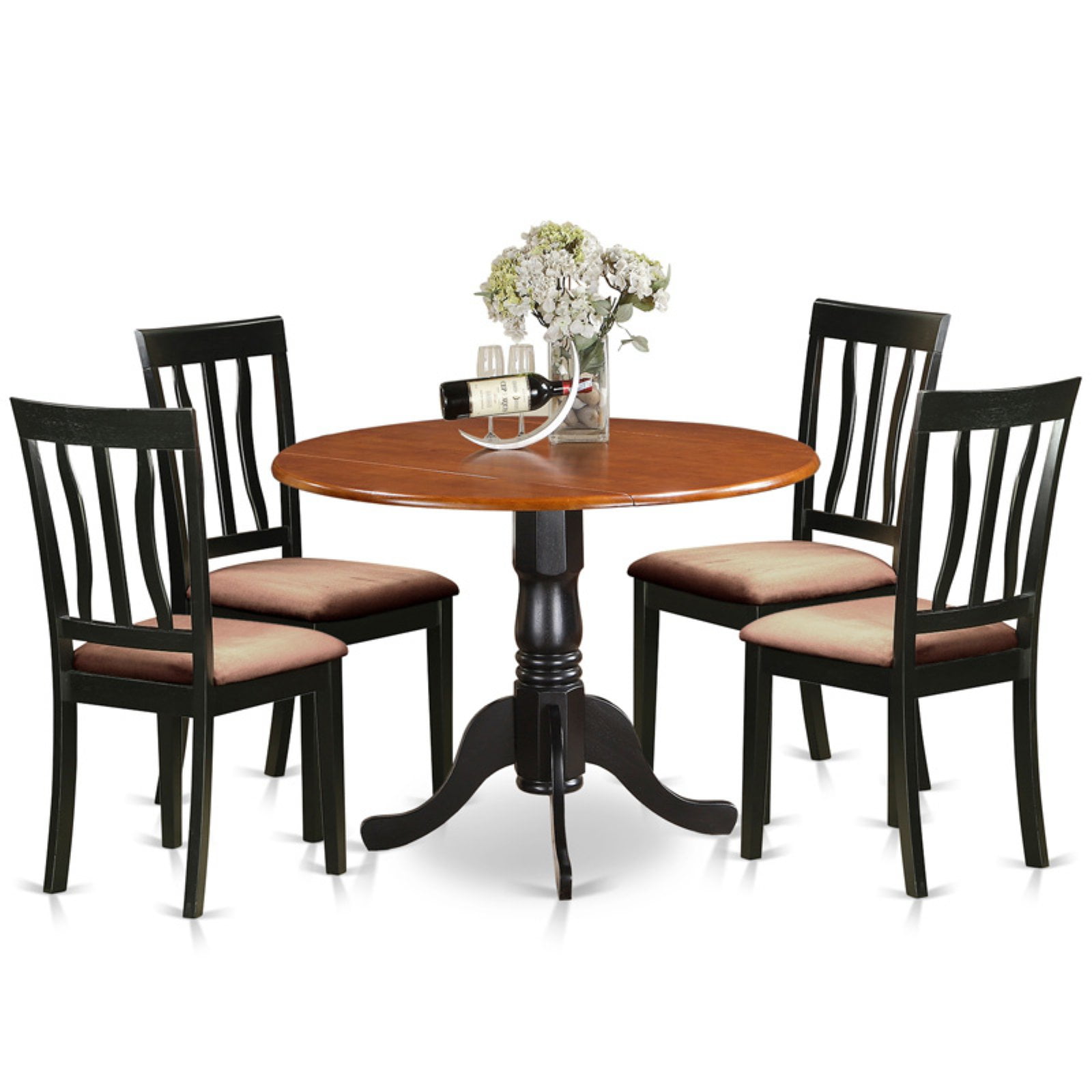 East West Furniture 5 Piece Splat Back Drop Leaf Dining Table