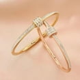 thumbnail image 3 of LNGOOR Design Gold Color Waterproof Stainless Steel Luxury Brand Bangles for Women Gift, 3 of 5