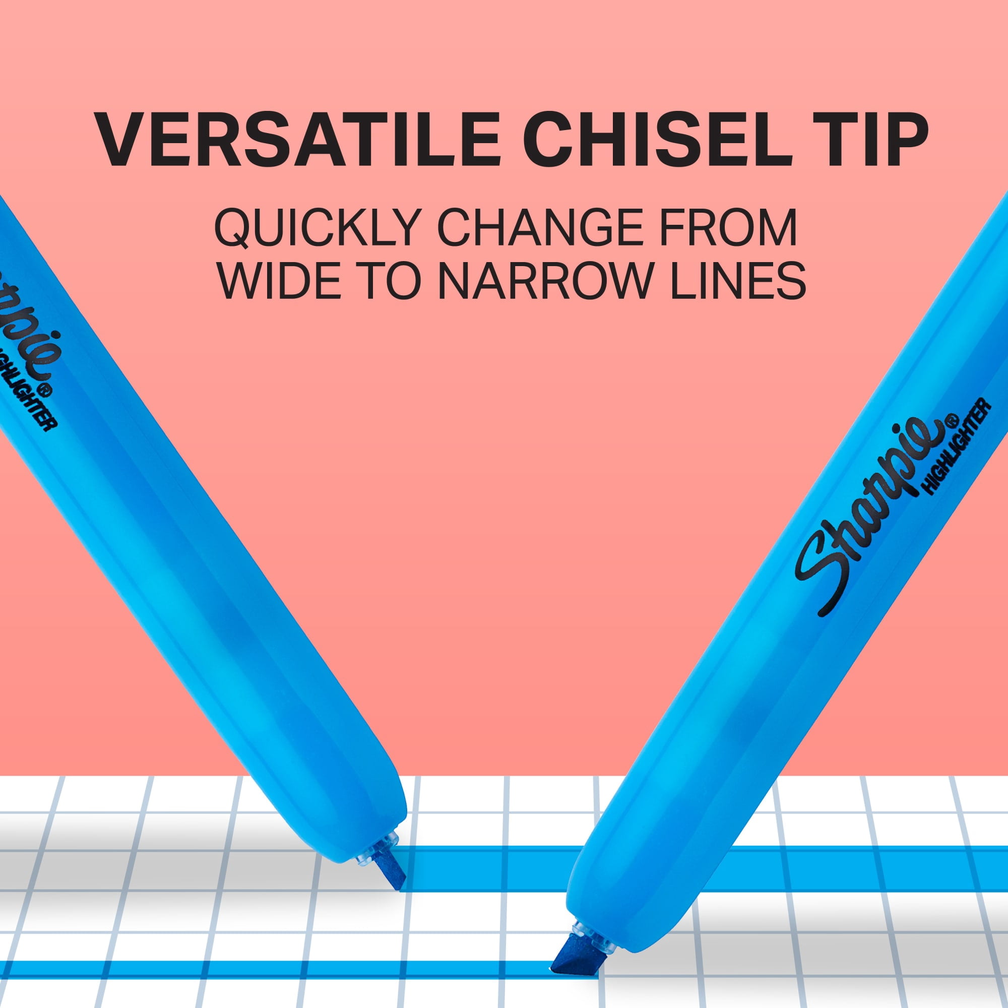 (3 pack) Sharpie Retractable Highlighters, Chisel Tip, Assorted Colors, 8 Count