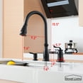 thumbnail image 3 of Boyel Living Kitchen Faucet 3-Spray Patterns 1.8 GPM Pull Down Spout,Single Handle Kitchen Sink Faucets with Soap Dispenser in Matte Black, 3 of 11