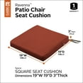 thumbnail image 5 of Classic Accessories Ravenna® Square Patio Seat Cushion Slip Cover & Foam - Durable Outdoor Cushion, Spice, 19"W x 19"D x 3"Thick, 5 of 22