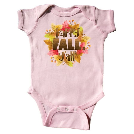 

Inktastic Happy Fall Y all Fall Leaves Wreath Gift Baby Boy or Baby Girl Bodysuit