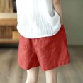 thumbnail image 4 of IUYRTFE Women's High Waist Loose Fit Summer Shorts with Pockets Elastic Waist Casual Straight Leg Bottoms, 4 of 5
