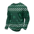 thumbnail image 5 of Christmas Men Round Neck Long Sleeve Pullover Top, Novelty Printed Xmas Festive Casual Wear, Comfortable Winter Party Shirts, Stylish Daily Outfit For Holiday White L, 5 of 7