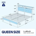 thumbnail image 2 of Greenstell Queen LED Bed Frame with Headboard Storage - Charging Station,Black, 2 of 8