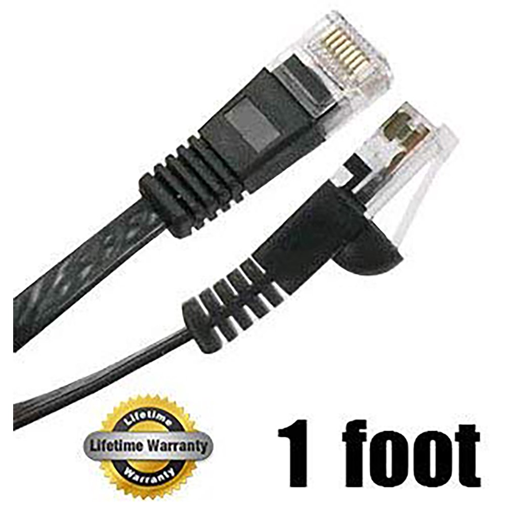 iMBAPrice Flat Cat 6 Cable (1 Ft, Black)