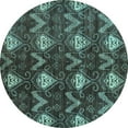 thumbnail image 1 of Ahgly Company Indoor Round Oriental Light Blue Modern Area Rugs, 5' Round, 1 of 4
