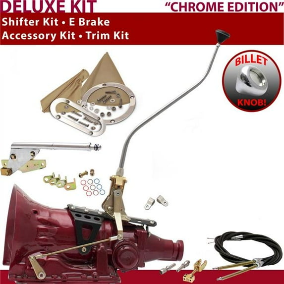 American Shifter 2004R Shifter Kit Chrome 23 in. Swan E Brake Cable Clevis Trim Kit for F6833