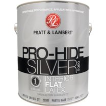 Pratt & Lambert Pro-Hide Silver 5000 Z5300 Z5381-16 Interior Paint, Flat, Pastel Base, 1 gal