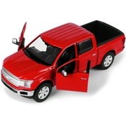 2019 Ford F-150 Lariat Crew Cab Pickup Truck Red 1/24-1/27 Diecast Model Car by Motormax