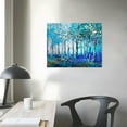 thumbnail image 4 of Nawypu  Blue Tree Canvas Wall Art Forest Landscape Picture Modern Birch Trees Nature Teal Abstract Painting Artwork, Large Size Framed for Home Office Living Room Bedroom Bathroom Wall Decor, 4 of 5